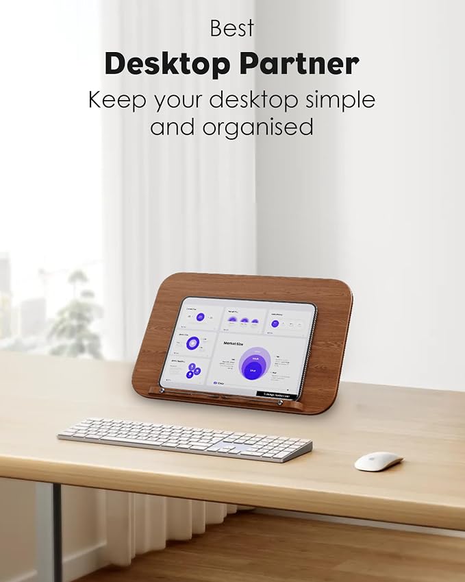 aboutool 2 in 1 Dual-use Floor Book Stand & Desktop Book Stand,Height Adjustable from 33-63in, Adjustable Book Holder with Elastic Page Clips for Music Scores, Recipe, Tablet, Laptop - Image 6