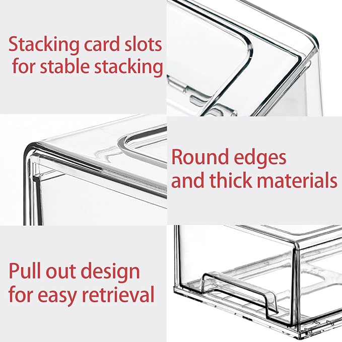 6 Pack Stackable Organizer Drawers, Clear Desk Storage Box,Transparent Drawer in Home, Office and Kitchen Pull Out Organizer Bins for Make Up, Jewelry, Pen, Desktop Stationary (6L drawer) - Image 5
