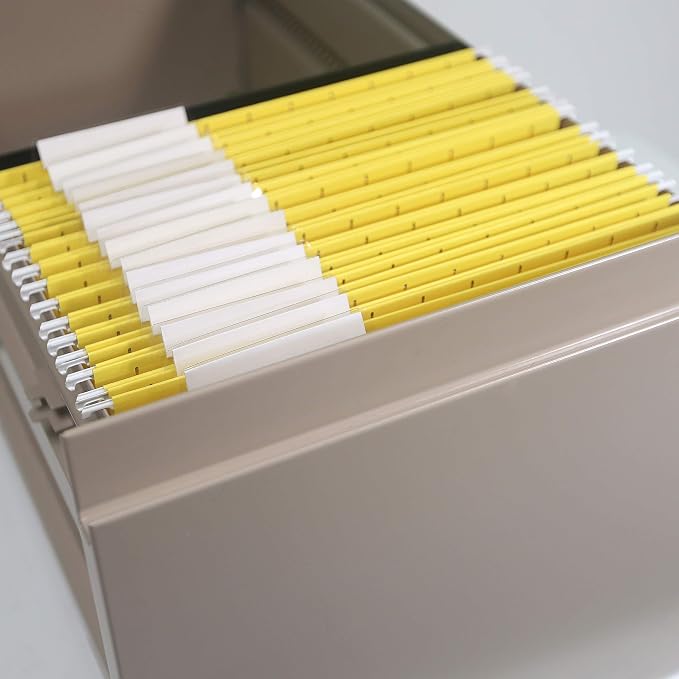 Smead Standard Hanging File Folders, 25 Count, Yellow, 1/5-Cut Adjustable Tabs, Letter Size (64069) - Image 6