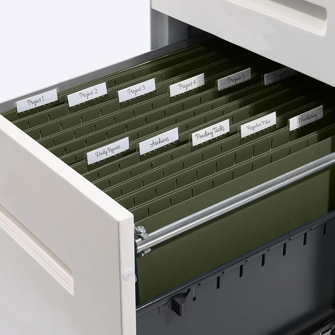 SUNEE Hanging File Folders Legal Size,25 Pack Reinforced Hang Folders, Adjustable 1/5-Cut Tabs, Designed for Bulky Files, Filing Cabinet, Standard Green - Image 7