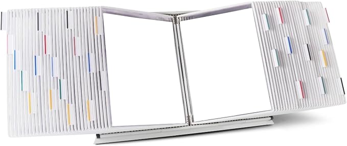 Tarifold Desktop Reference Display System, 60 Pockets, White | 60 Double-Sided PVC Pockets, Holds 120 Letter-Size Sheets, Sturdy Metal Base, Quick-Find Indexing, Quick and Easy to Assemble by TARIFOLD