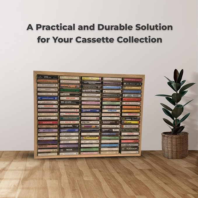 Kingdom LW100 5 x 20 Unfinished Wood Cassette Rack, 100 Capacity - Image 8