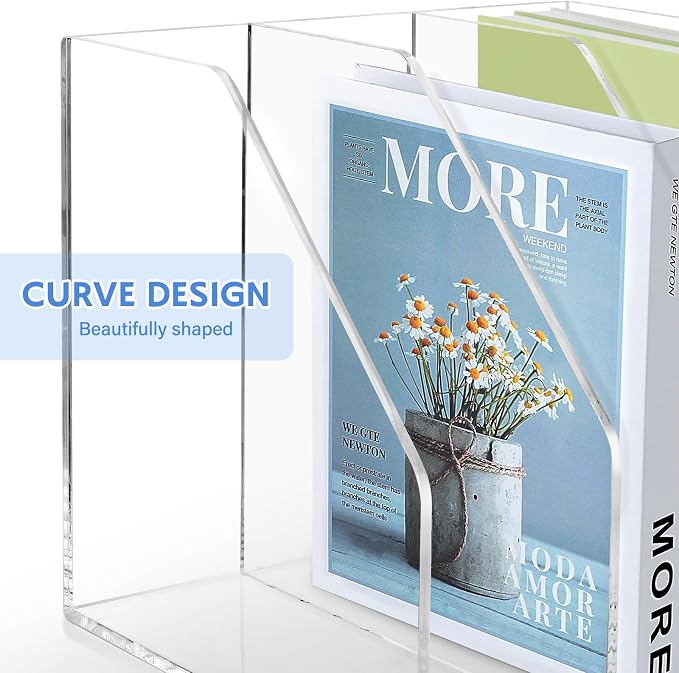 Acrylic Paper Tray Stackable Letter Organizers, Clear Paper Desk Organizer, 3-Tier, Desk A4 File Holder for Office Document Desktop File - Image 5