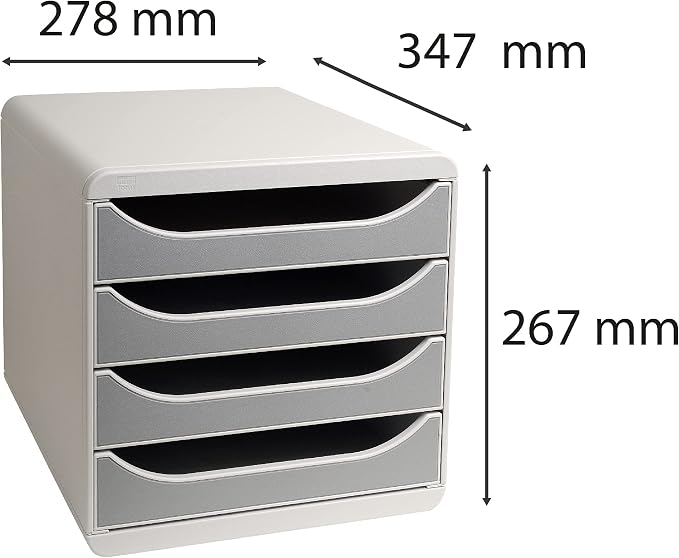 Exacompta Big-Box Office, 4 Drawers - Light Grey/Stone Grey - Image 3