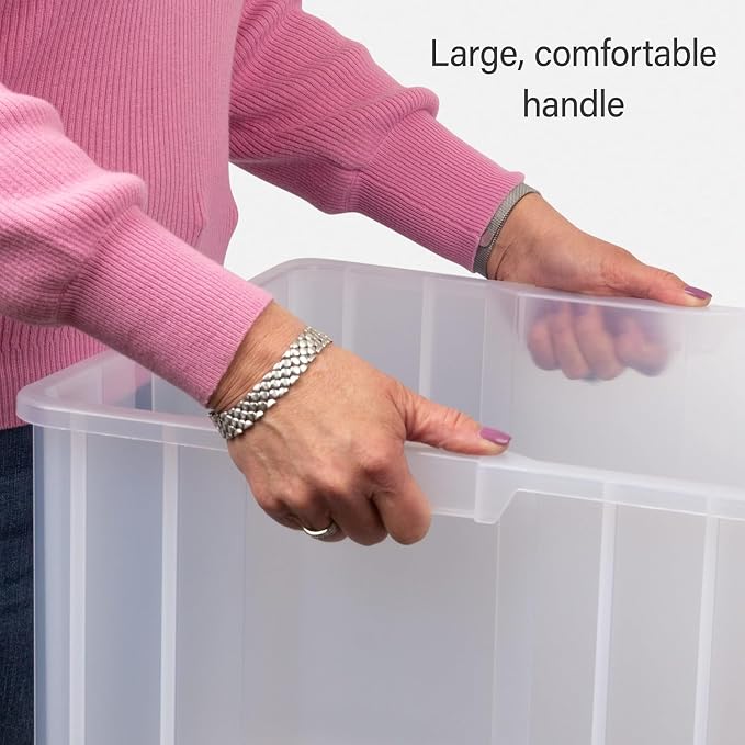 Akro-Mils 13018 Stak-N-Store Stackable Storage Bins, Heavy Duty Garage Storage Containers, Open Front Plastic Organizer for Tools, Shelves, Closet Organizer, 17-1/2" x 16-1/2" x 12-1/2", Clear, 2-Pack - Image 8