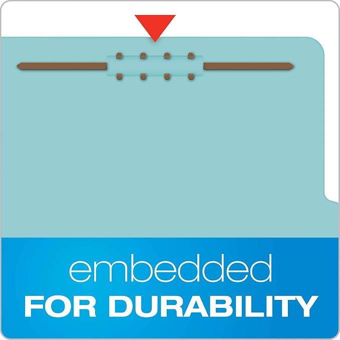 Pendaflex Classification Folders, Standard, 3 Dividers, Embedded Fasteners, 2/5 Cut Tab, Blue, Legal Size, 10/BX (29094) - Image 3