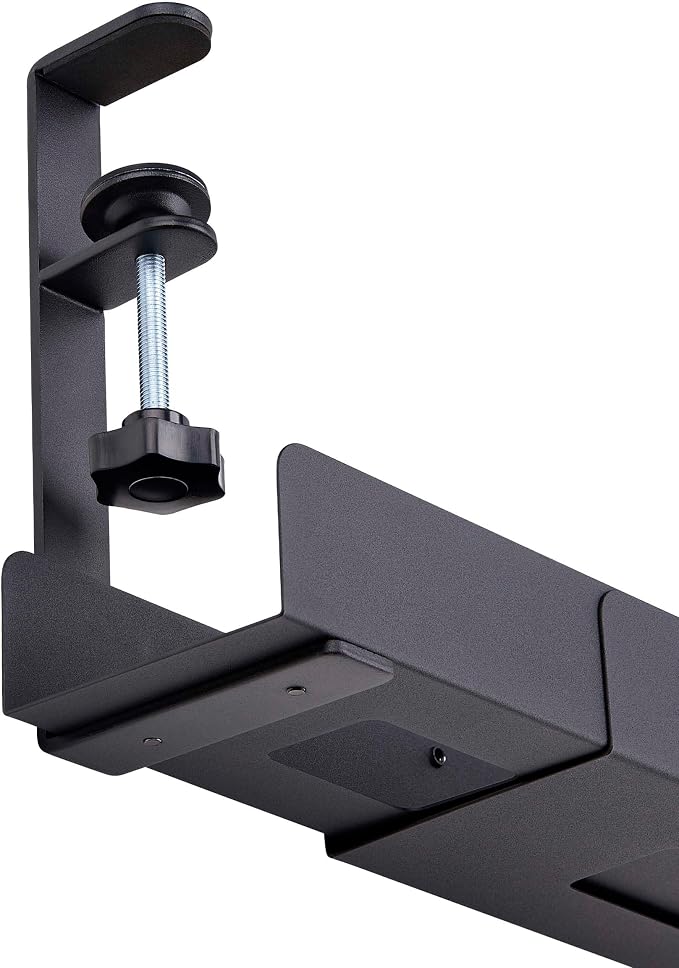 StarTech Under Desk Cable Management Tray, Black (CALB-Desk-Cable-Tray) | Clamp-On Installation, No Drilling Required, Length Adjustable - Image 6