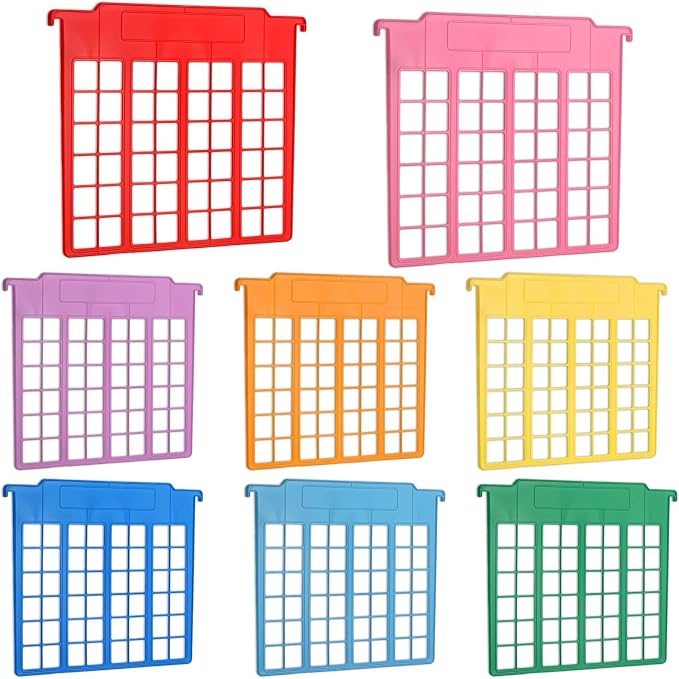 party greeting 8 Pack File and Folder Dividers 9.4x12.7 InchPlastic Hanging Filing Cabinet Dividers Organizers Insertable File Separators Supplies for Office Drawer Organization (Rainbow) by partygreeting