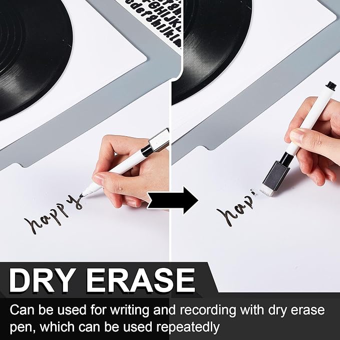 120 Pcs Vinyl Record Dividers Blank LP Divider with 4 Sheets A - Z Alphabet Labels, White Plastic Organizer with Tabs for 33 RPM Storage and Protection - Image 5