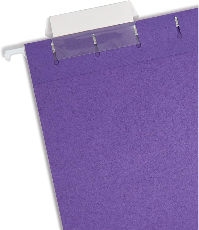 Smead Colored Hanging File Folder with Tab, 1/5-Cut Adjustable Tab, Letter Size, Purple, 25 per Box (64072) (Pack of 1) - Image 3