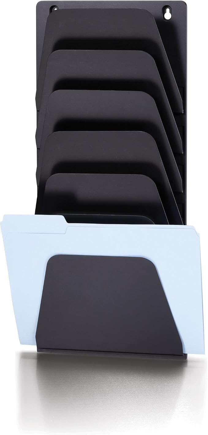 Officemate Wall File Holder, Letter/Legal, 7 Pockets, Black (21505) - Image 4