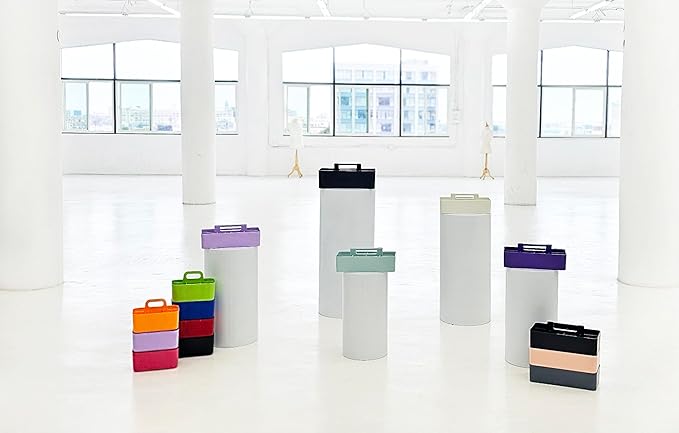 -Large Portable Caddy, DIY Dividers, 8 Compartments, School Office Supplies Home Business Basket with Handle Storage Modern Made in USA (6 PACK, Lavender) - Image 9