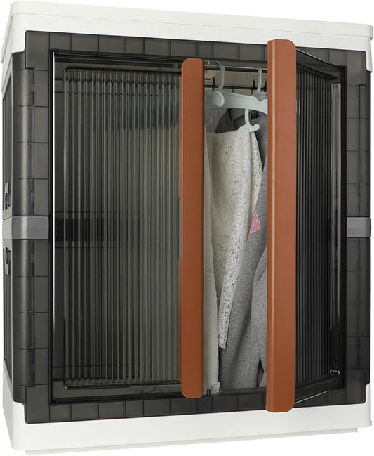 Wardrobe, Closet, Collapsible Storage Cabinet, Useful Box with Large Capacity, 37.5 Gal (142 L), Stackable on Box (19 Gal), Easy Storage of Clothes, Installation Free by AssHMKITOfficial