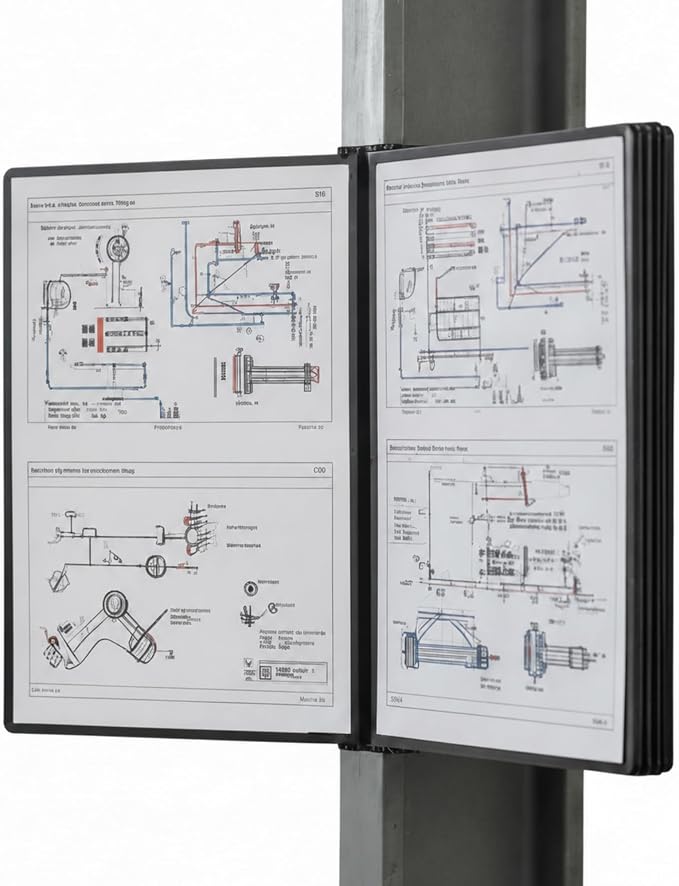 Tarifold Wall Mount Reference System, 10 Pockets, Easy-Load Design, Black | 10 Double-Sided Polypropylene Pockets, Holds 20 Letter-Size Sheets, Sturdy Wall-Mount Bracket, Quick and Easy to Install - Image 8