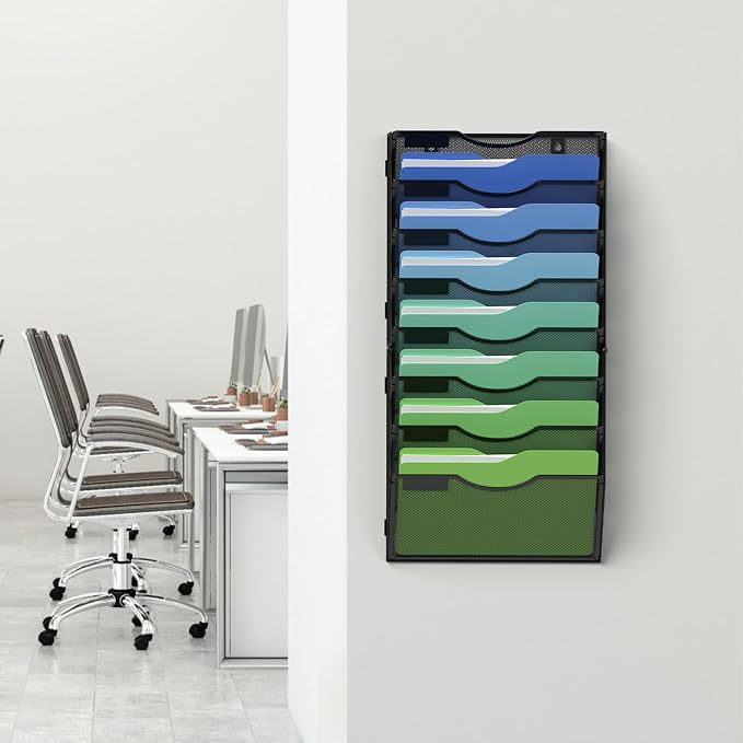 Kuntine.B Wall File Organizer Office Hanging Magazine Holder Wall File Organizer for Office Home - Image 6