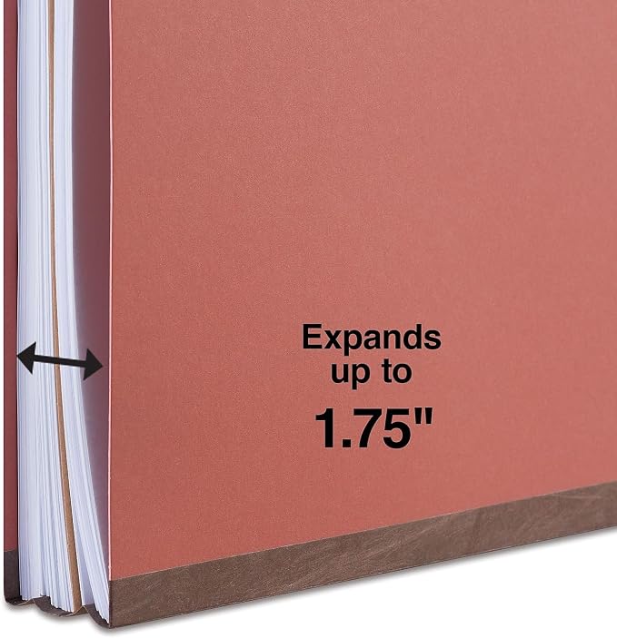 Staples Colored Pressboard Classification Folder, Letter Size, 1 Partition, Red, Durable Construction, 20/Pack - Image 6