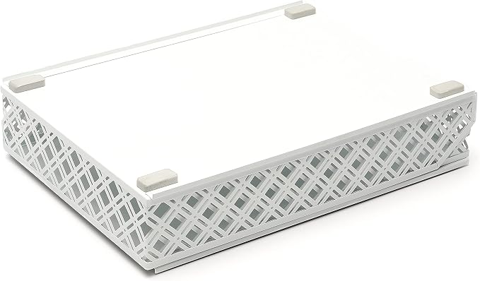 Exerz Letter Trays 2pcs Stackable Paper Sorter/Desk Organiser/File Tray for Desk - Wire Mesh Metal File Rack - Office, School, Home Study (White) - Image 7