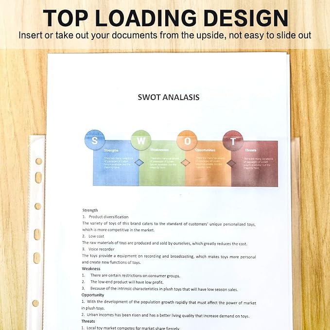 Sheet Protectors, PANDRI 900 Pack Clear Heavy Duty Plastic Page Protectors Sheet Reinforced 11-Hole Fit for 3 Ring Binder Fits Standard 8.5 x 11 Paper, 9.25 x 11.25 Top Loaded, Excluding Acid - Image 4
