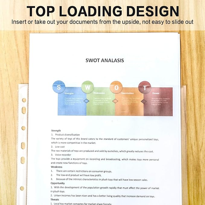 Sheet Protectors, PANDRI 700 Pack Clear Heavy Duty Plastic Page Protectors Sheet Reinforced 11-Hole Fit for 3 Ring Binder Fits Standard 8.5 x 11 Paper, 9.25 x 11.25 Top Loaded, Excluding Acid - Image 4