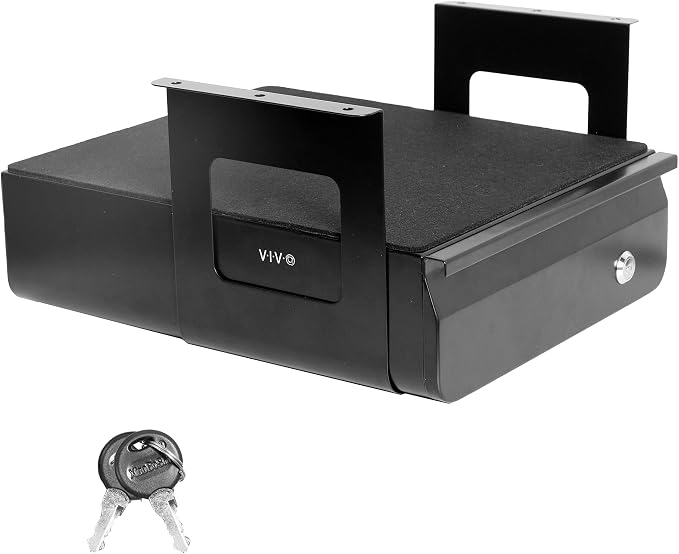 VIVO Black 12 x 14 inch Under Desk Drawer, DESK-AC03L-B | Sturdy Steel Design, Secure Locking Drawer, Home Office Storage Organizer, Holds 11 lbs by Unknown