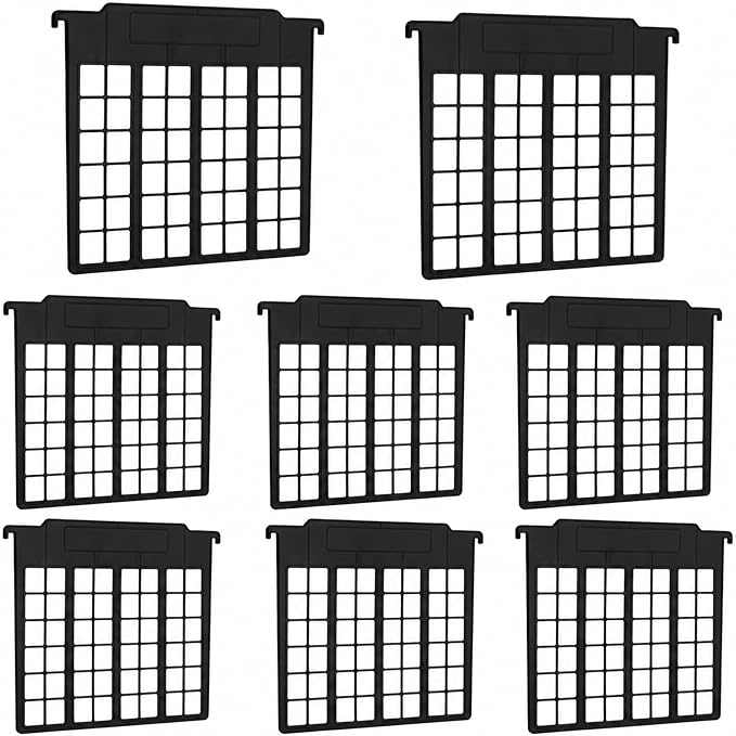 party greeting 8 Pack File and Folder Dividers 9.4x12.7 Inch Plastic Hanging Filing Cabinet Dividers Organizers Insertable File Separators Supplies for Office Drawer Organization (Black) by partygreeting
