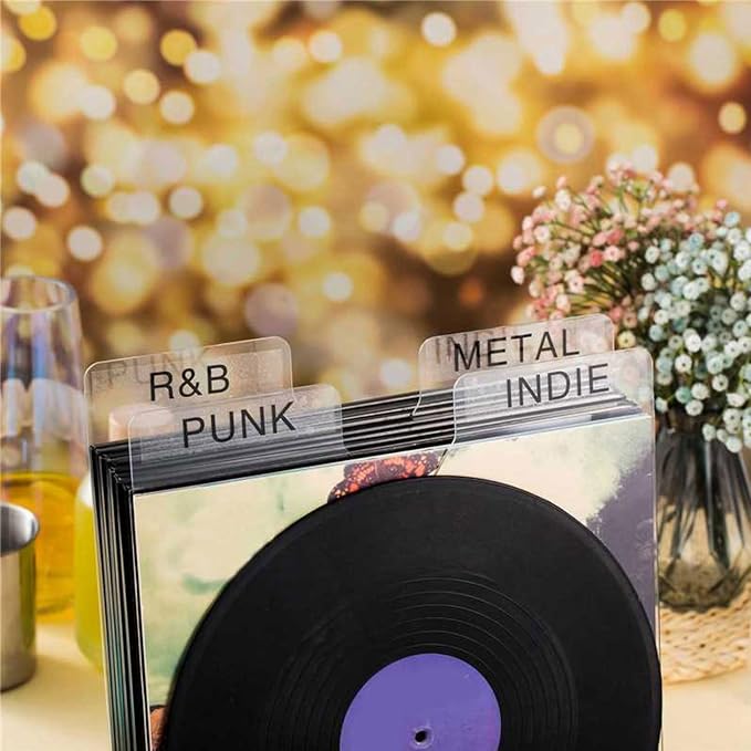 15 Pcs Acrylic Vinyl Record Dividers DIY A-Z Genre ERA BPM Tabs Plastic Vinyl Record Organizer Writable Dividers with Markers for Gift Album LP Records, 12 x 14 Inch, Horizontal and Vertical - Image 4