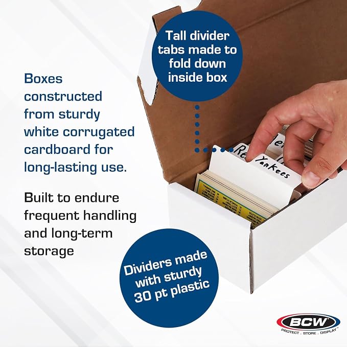 BCW 800ct Trading Card Storage Box & Horizontal Card Dividers – 6 Boxes & 30 Dividers | Sports Card, TCG & CCG Organizer | Trading Card Storage Solution - Image 4