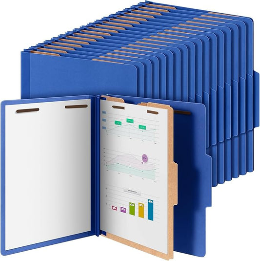 48 Pcs Skyygemm Classification Folder Letter Size, 1 Divider,Dark Blue | Back to School Supplies, File Organizer with Fastener, Expanding File Organizer Bulk for Office Employee, Staff, Teacher by Skyygemm