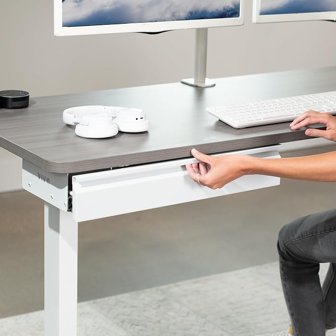 VIVO White 22 x 9 inch Under Desk Slide Out Drawer, DESK-AC03A-22W | No Shell, Sturdy Steel Design, Under Desk Storage, Workstation Organizer for Home Office, Holds 11 lbs - Image 4