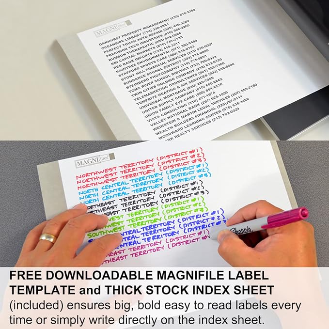 Ultimate Office MagniFile V-Bottom Hanging File Folders, Set of 10 Black | 11" Magnified Lens DOUBLES The Size of File Titles to FIND FILES FAST and Allows for Longer File Descriptions. Letter Size - Image 6