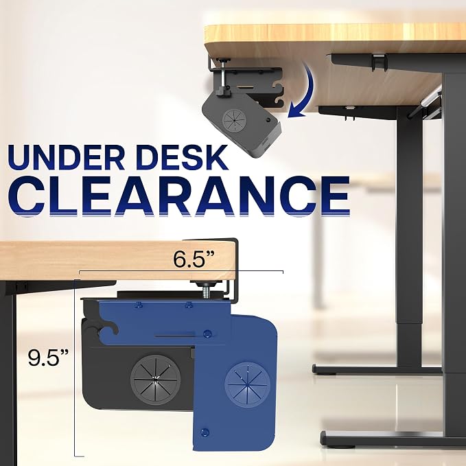 VIVO No Drill 35 inch Under-Desk Clamp-On Cable Management Box with Flip-Open Lid, Easy-to-Open Steel Cord and Power Strip Organizer, Cable Organizer Tray, 11 lbs Capacity, Black, DESK-ACMB35-C - Image 7