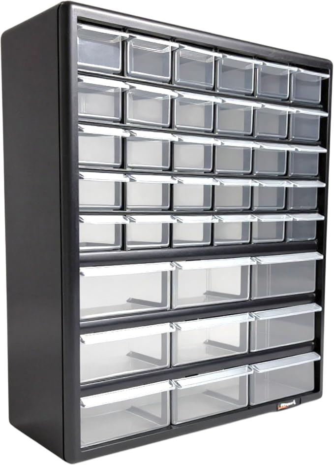 Homak Parts Organizer, Black, 39 Drawers by HMC+Holdings+LLC+-+Homak