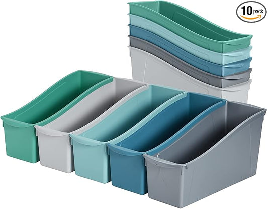 ECR4Kids Linking Plastic Storage Book Bin, Multipurpose Organization, Contemporary, 10-Piece by ECR4Kids