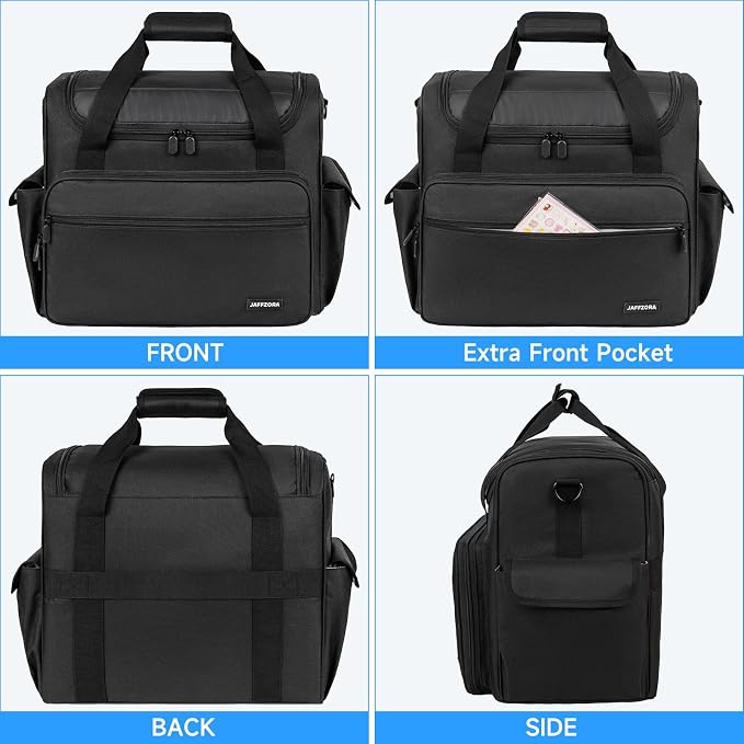 Craft Bag for Scrapbook Supplies, Large Scrapbook Tote with 15.6'' Laptop Sleeve, Art Supply Storage Bag with Multiple Pockets for Scrapbooking Tools, Black - Image 4