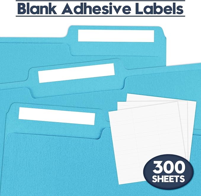 File Folders,Colored File Folders Letter Size 8.5" x 11",150 Pack 1/3 Cut Tab Bulk Durable Paper Folders with Blank Labels,File Folder for Office Business School Home Use,Lake Blue - Image 5