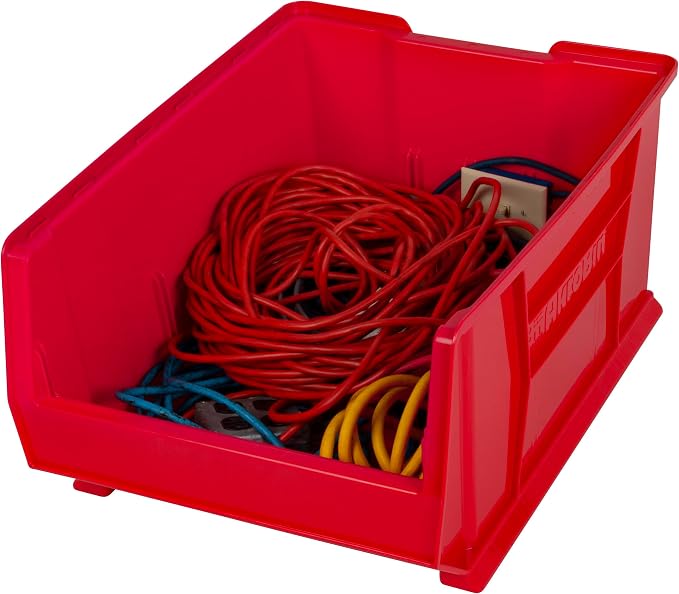 Akro-Mils 30289 Super-Size AkroBins Plastic Storage Bins, Space-Saving Stackable Bins for Garage, Classroom, Warehouse Organization, 24" L x 18" W x 12" H, Red, 1-Pack - Image 7