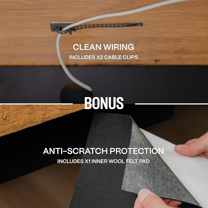 Under Desk Drawer Slide Out Attachment - Carbon Steel Undermount Table Drawer with Cable Management, Pull Out Add-On Storage for Office & Standing Desks (7.5" x 8" x 2.8") - Image 6