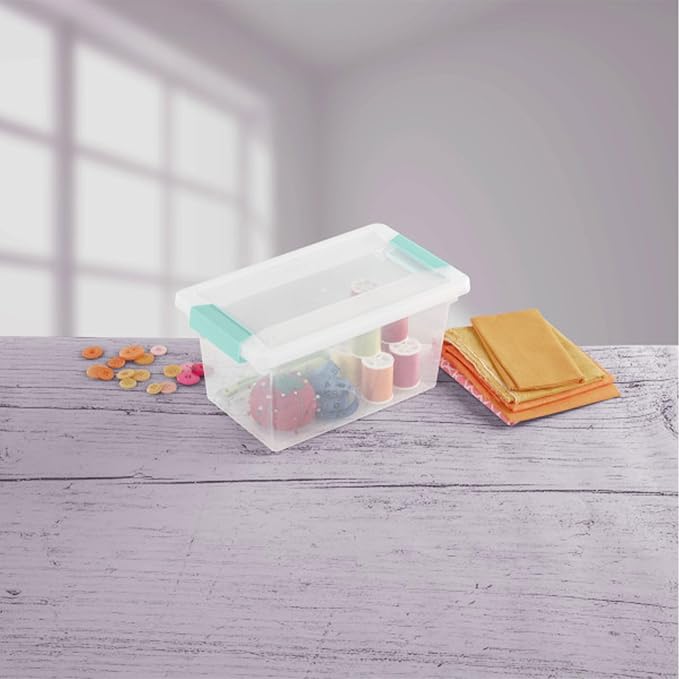 Sterilite 12-Pack Clip Box, Stackable Clear Plastic Bins with Latching Lids, Medium - Writing, Arts or Crafts Supplies Storage Containers for Home, Office, Classroom and Workshop Organization - Image 9