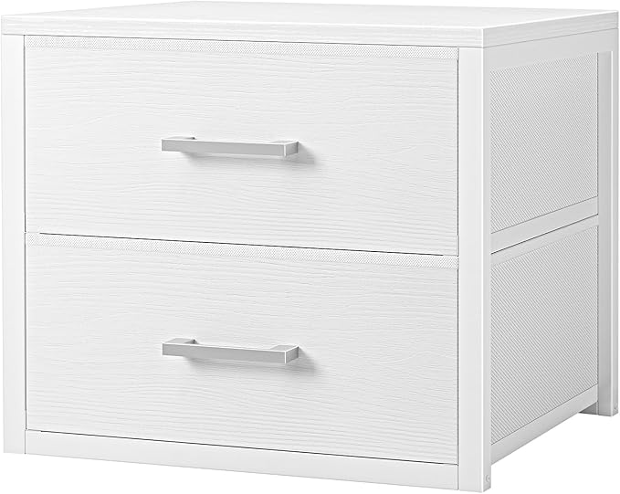 BOLUO Stackable Storage Drawers Closet Organizers and Storage Fabric White 2 Drawer Dresser for Bedroom Modern by BOLUO