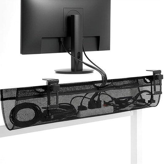 VIVO No Drill Clamp-on 36 inch Mesh Net Under Desk Cable Management Wire Organizer, Adjustable Home Office Standing Desk Cord Storage Sleeve, Black, DESK-AC36MH by Unknown
