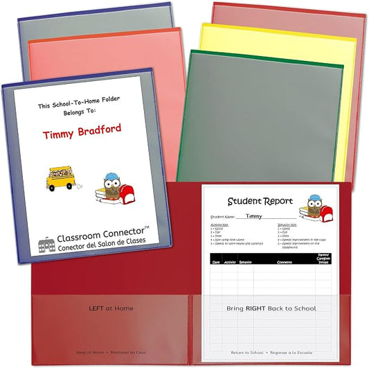 C-Line Classroom Connector School-to-Home Folders, Assorted Colors, (32010) (Pack of 36) by C-Line