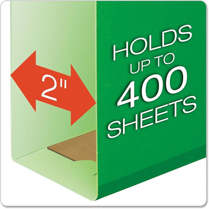 Pendaflex 4152X2BGR Reinforced 2-Inch Extra Capacity Hanging Folders, Letter, Bright Green, 25/Box - Image 2