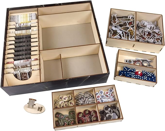 The Broken Token Board Game Organizer - Dead of Winter Compatible Wood Storage Box with Multiple Trays and Dividers - Image 3