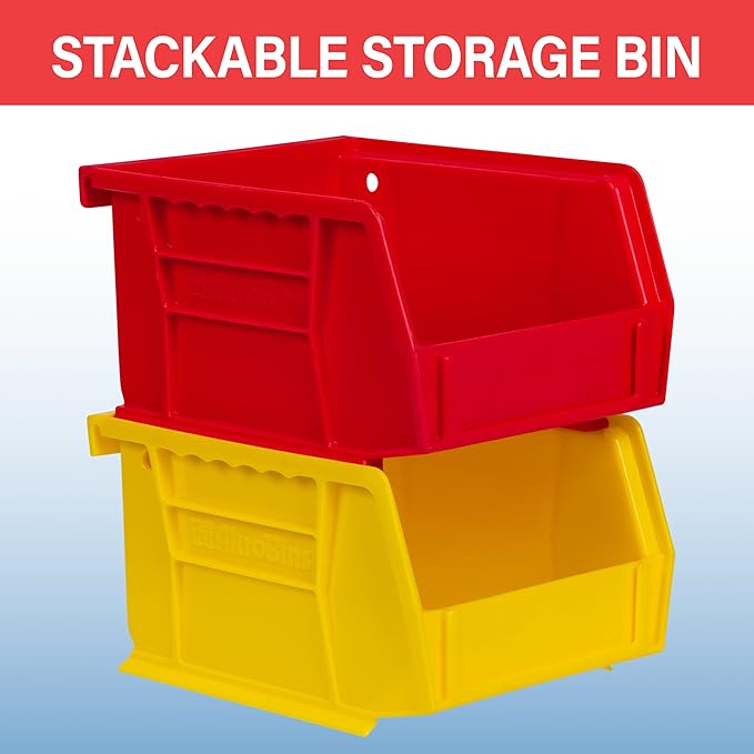Akro-Mils 30210 AkroBins Plastic Storage Bins, 5"x4"x3", Red, 24-Pack | Space-Saving Stackable Bins for Garage, Pantry, Craft Organization - Image 5