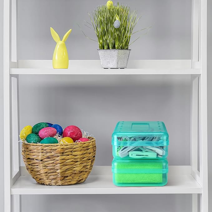 Leelosp 12 Pack Clear Pencil Boxes for School Bulk, Large Plastic Pencil Case with Lid, Stackable Hard Crayon Storage Box for Classroom Kids, Desk Drawer Organizer for Office Home(Jade) - Image 5