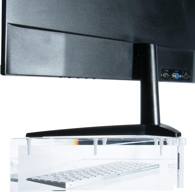 Mammoth DuraClear Acrylic Corner Monitor Stand for Desk Corners - 3.5" Elevation, Triangle Monitor Stand for Monitors with Triangular Base - Image 7