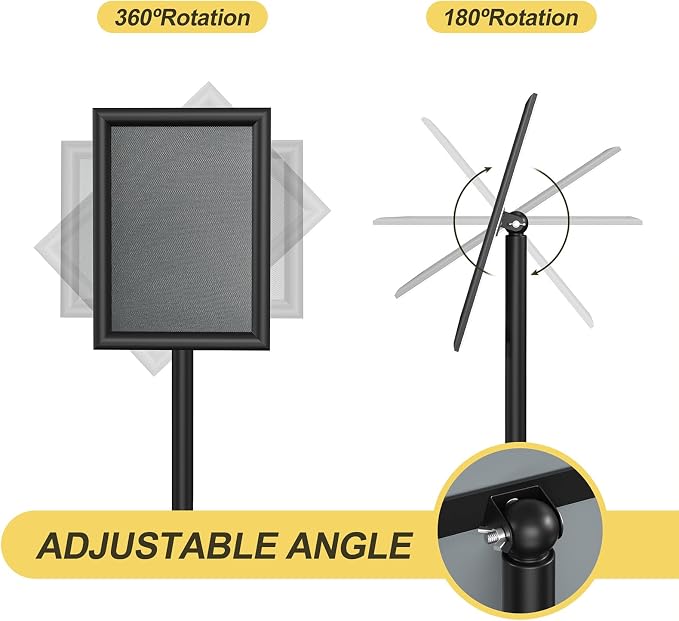Relx Sign Holder Stand 8.5x11 inch - Adjustable Floor Standing Sign Holder - Signage Stand with Snap-Open Frame Display for Malls,Schools,Restaurants - Image 6