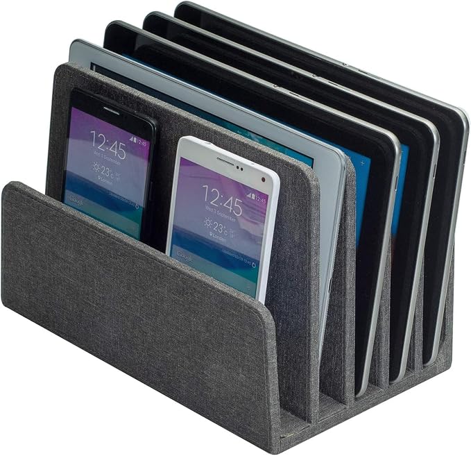 MobileVision Executive Dark Gray Desktop File Folder Organizer and Paper Tray, 5 Slot Dividers - Image 6