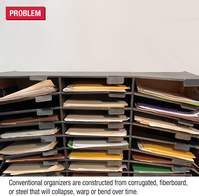 Ultimate Office TierDrop 6-Compartment High Capacity Classroom Sorter | Extra-high slots fit bulky packages and supplies; add-on tiers expand capacity; no-tool assembly; gray w/ black - Image 2