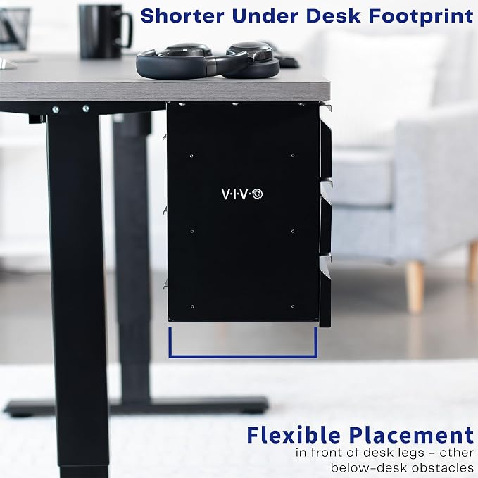 VIVO 16 in Slide Out Dual Tier Storage Drawer, Under Desk 3 Layer Organizer, Black, DESK-DR03 - Image 6